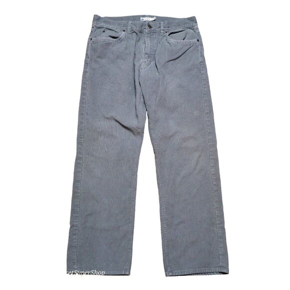 J Crew Other - Vintage J Crew Mens Pants 34"x30" Gray Corduroy Straight Leg Flat Front Pockets